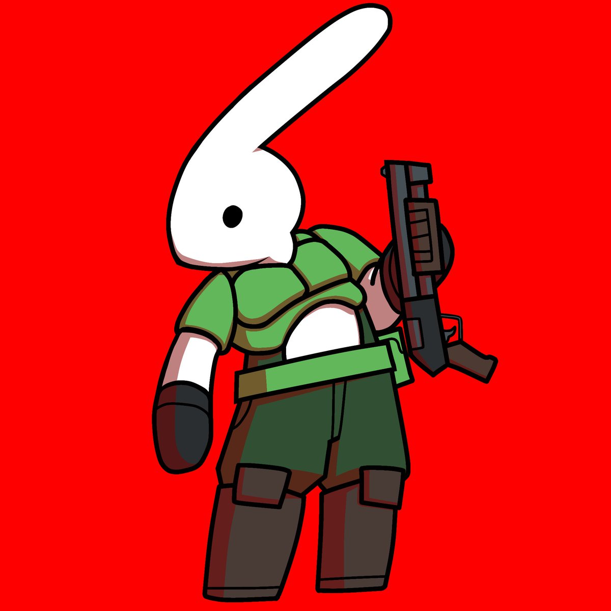 ARK1911A's tweet photo. Been playing doom 2 recently here is a doomguy bunny https://t.co/qTetBUpzx6