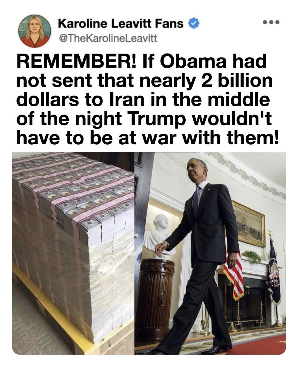 ProudElephant's tweet photo. Obama is the reason President Trump has to bomb Iran. Never forget that. https://t.co/giYYIfFlO3