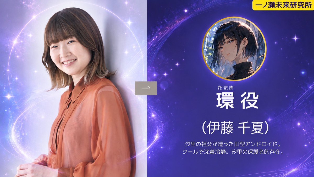 SSLIVE2025's tweet photo. @MIHO426OuO #sslive67 
📖朗読劇
『一ノ瀬未来研究所 EP1 -託されたもの-』

👤キャスト紹介②💫

環(たまき) 役
（#伊藤千夏）
@p_ktnj https://t.co/2RuZJ8Cnsu