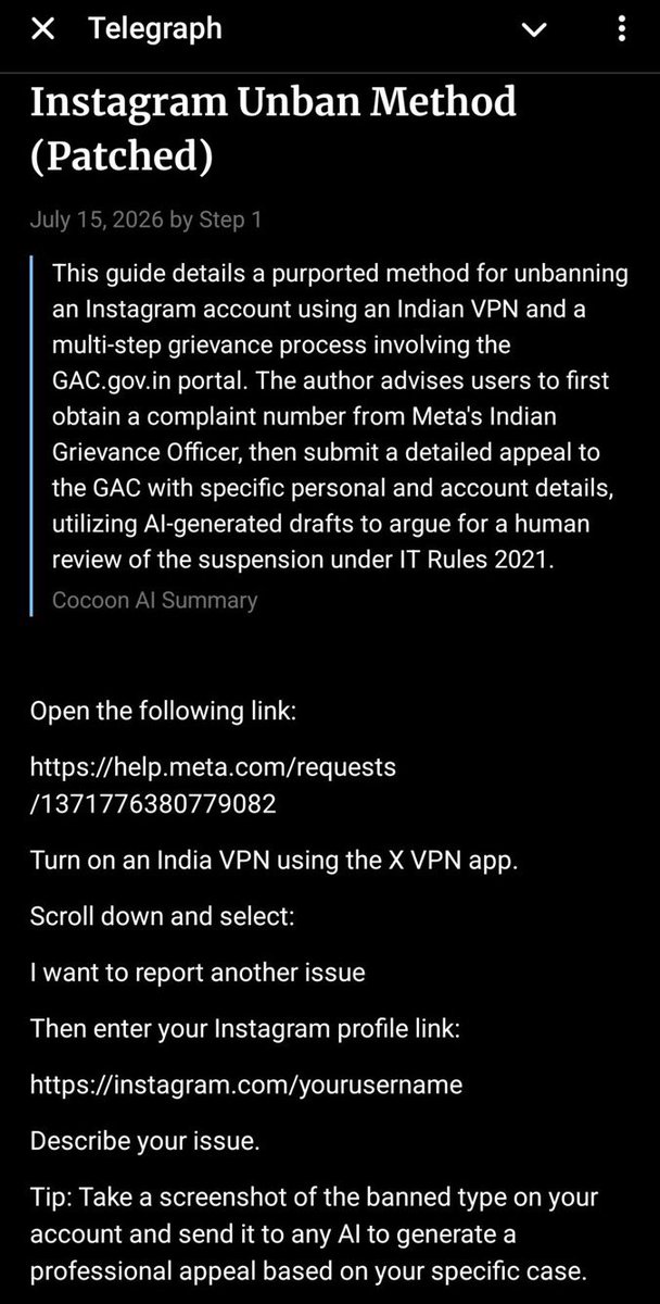 Clarafrommeta's tweet photo. This new method gets your account back in min 🫡 dm for procedure #instagrambanned #instagramrestructed #instagramsuspended #meta #instagram https://t.co/d7RTLplkhU