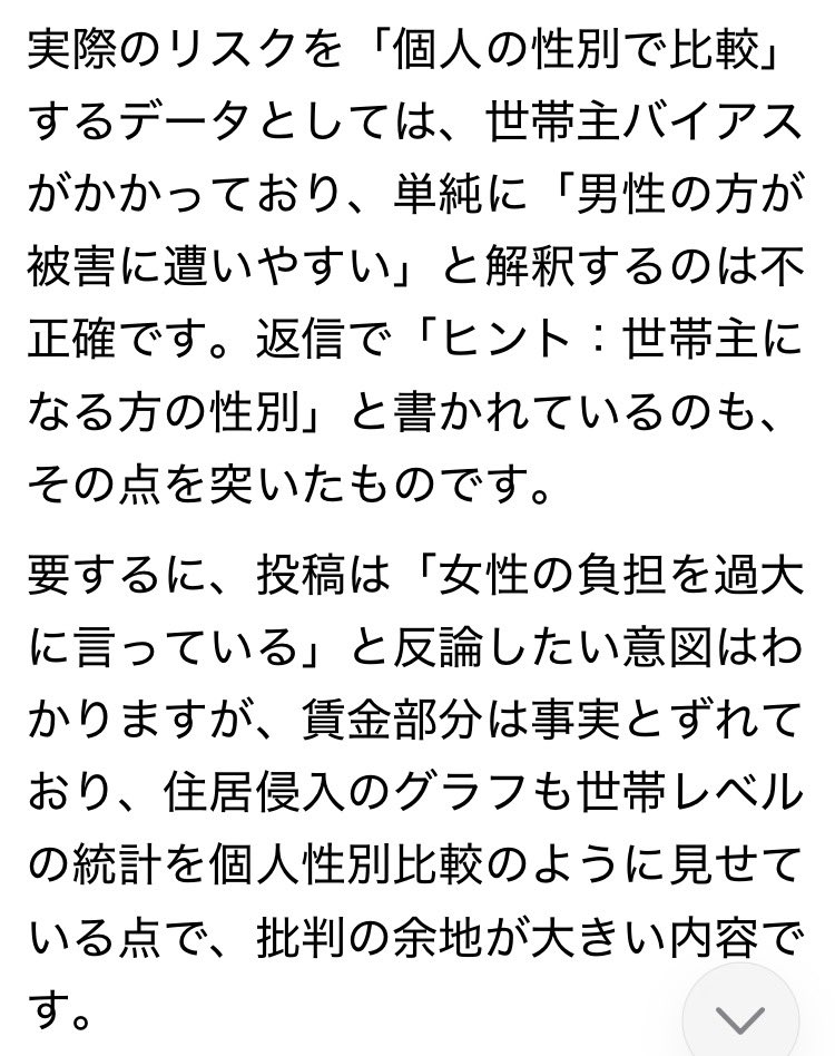 no_hpvv's tweet photo. @aochanp 同一職種同一労働であっても男女の賃金格差は依然として存在するし比較的高額な報酬の管理職に女性は就きにくい風潮。それと世帯の被害を男性に限定するのは強引。つまり、ことごとく強引で誇大な表現と言えます。
https://t.co/HrK4HZBrsL https://t.co/X1n713T3eD