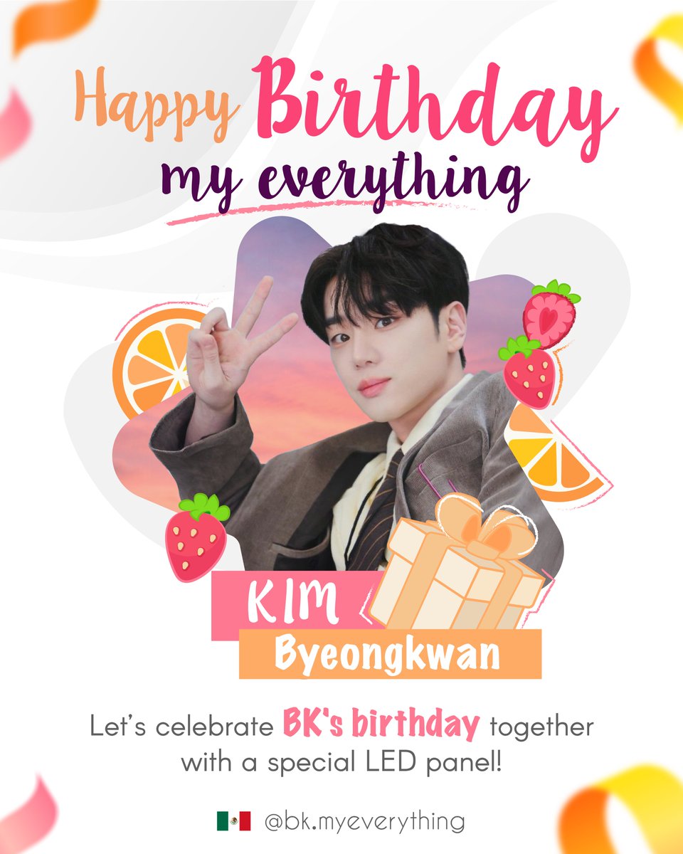 viannpire's tweet photo. 🧡 Happy b-day My Everything 🧡
Hi! It's Viann from Mexico! And let’s celebrate BK's birthday with a special LED panel in Korea!
💖 When? August 13th, 2026
💖 Where? 54-1, Myeongdong 8-gil, Jung-gu, Seoul, Republic of Korea
💖 Hashtags
#HappyBirthdayBK
#HappyBirthdayMyEverything https://t.co/pOQXnutqfb