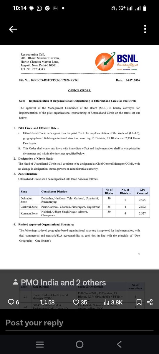 aiteea_India's tweet photo. Earlier BSNL was tested as trial bed for indigenous 4G, resulting huge loss of customer &amp; revenue. Now BCG led superficial restructuring will push BSNL completely out from Market.BSNL employees have to pay cost of these random disruptive experiment by PM @narendramodi.
#SaveBSNL https://t.co/W3mTwRgf91