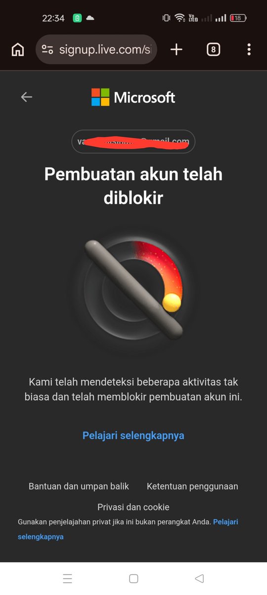 ackgerman's tweet photo. Wtb akun Microsoft kosongan, atau jasa bikinin akun Microsoft deh... Soalnya tiap mau bikin akun sealu gini
#zonauang
#zonaba
#zonabu https://t.co/FEZeJ9Gqn6