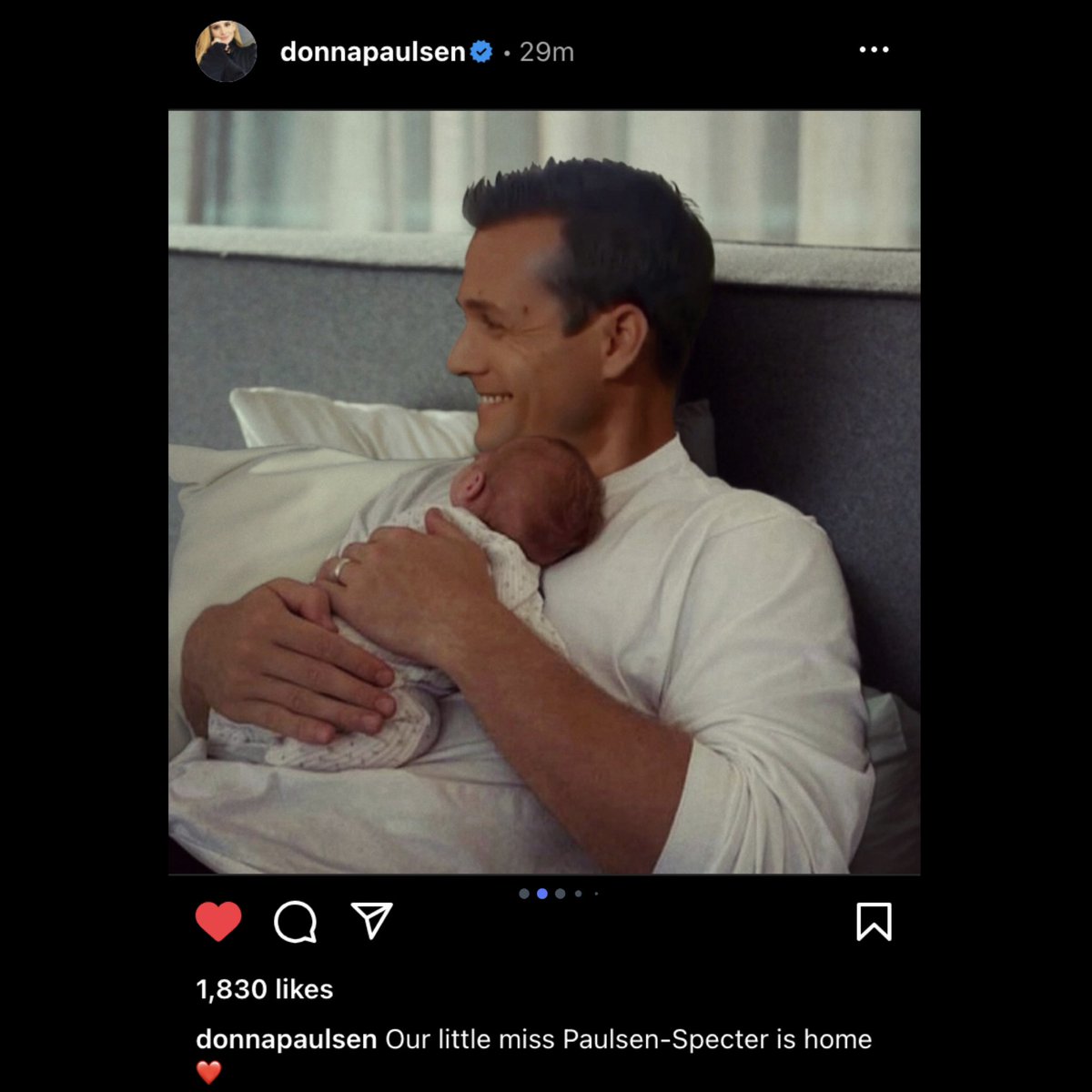 thedarvey's tweet photo. donna posting about their baby girl https://t.co/OwcM3QMrRW