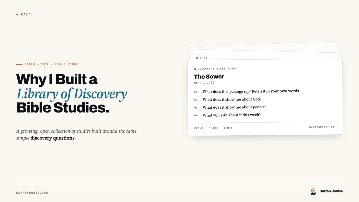 problogger's tweet photo. Why I Built a Library of Discovery Bible Studies:

https://t.co/Ewy9Zba5dg https://t.co/19X56T5yrp