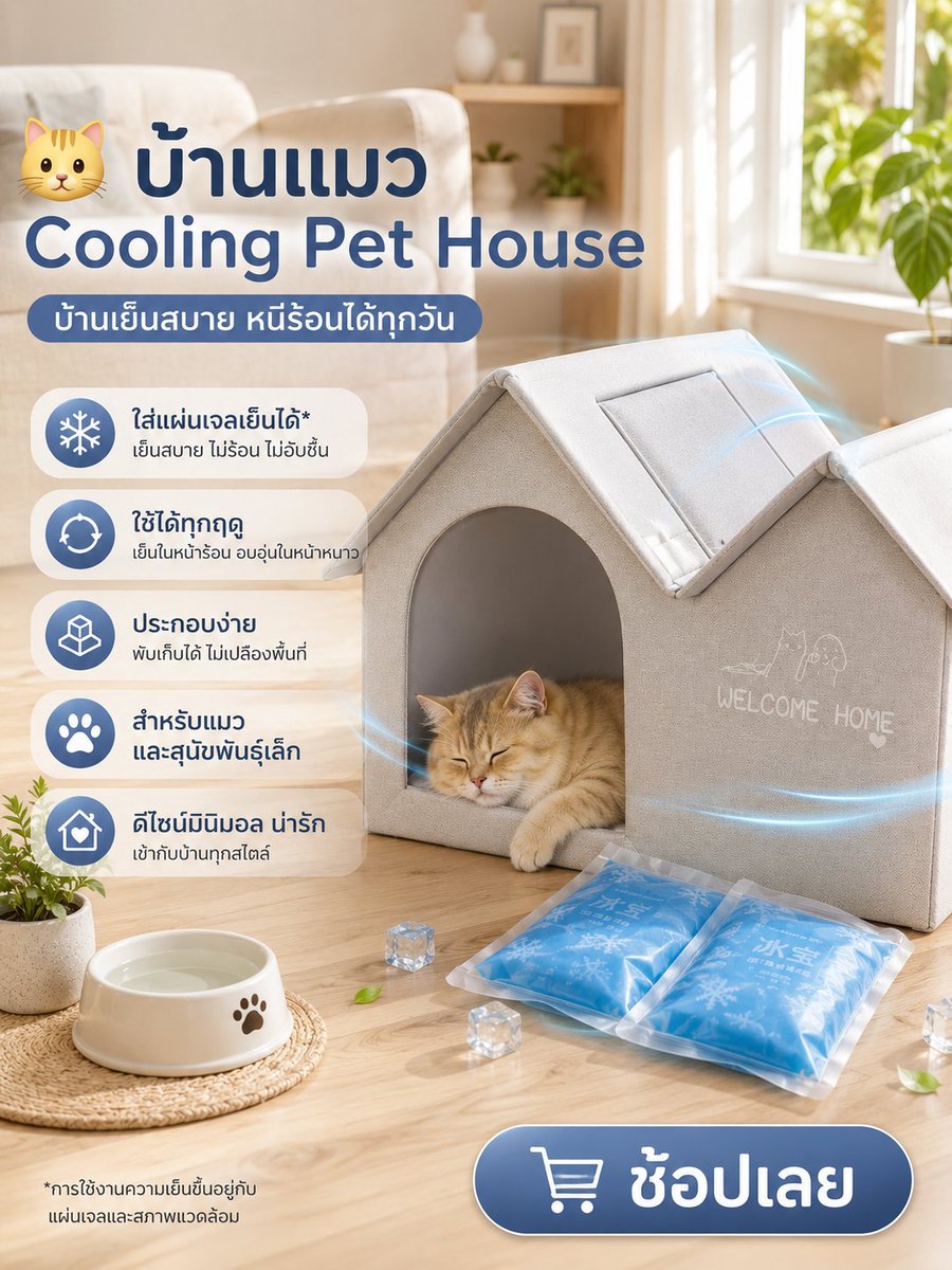 DanishDShop's tweet photo. 🏠 #บ้านแมว #CoolingPetHouse

🧡 https://t.co/YLO2ZYyY2c
🔵 https://t.co/uu5hnbzGNa…
#️⃣ CEA-WHG-EAW

✅ แถมถุงเจลเย็น 10 ถุง
✅ ใช้ได้ทุกฤดู
✅ ประกอบง่าย พับเก็บได้

#ทาสแมว #ของใช้แมว #PetHouse #Cat #CatLover #สัตว์เลี้ยง #บ้านแมวเย็น #แบนgmmtv  #Pet #CatLife #PetRoom #ทาสแมว https://t.co/75xaIYAcbs