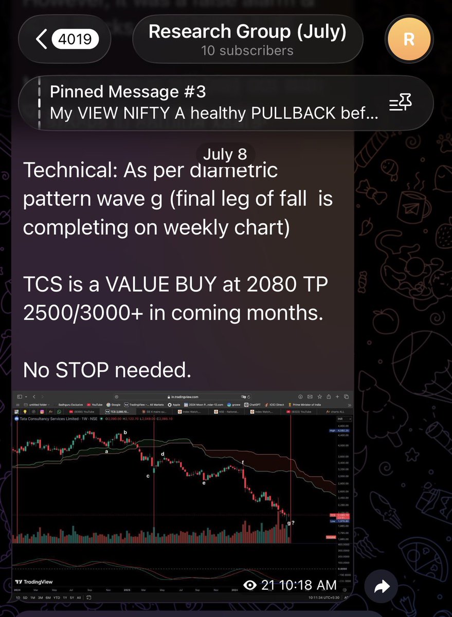 chinonnifty's tweet photo. TCS - When No one seemed to be interested and all negativity around. Neo Wave and Time Cycle pointed towards a rise from the ashes. 

Just Read this amazing analogy by a common man (Not an expert)

It’s all about IT now !!!

Exact bottom caught in TCS #ResearchGroup #darkhorse 😇 https://t.co/wxrV3MPcwM