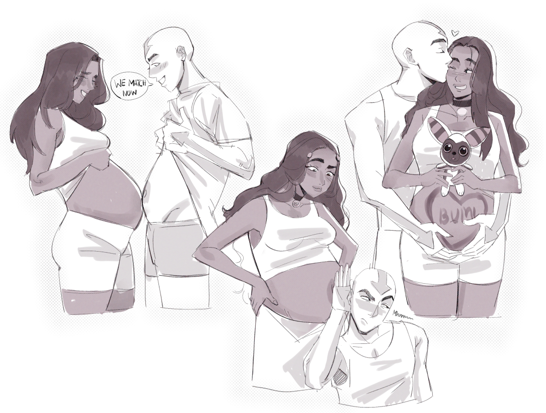 Jaisodraws's tweet photo. Katara and aang would definietly do those silly maternity photoshoots together 🍼

#kataangweek2026 #LegendofAang https://t.co/r0zbkqzSii