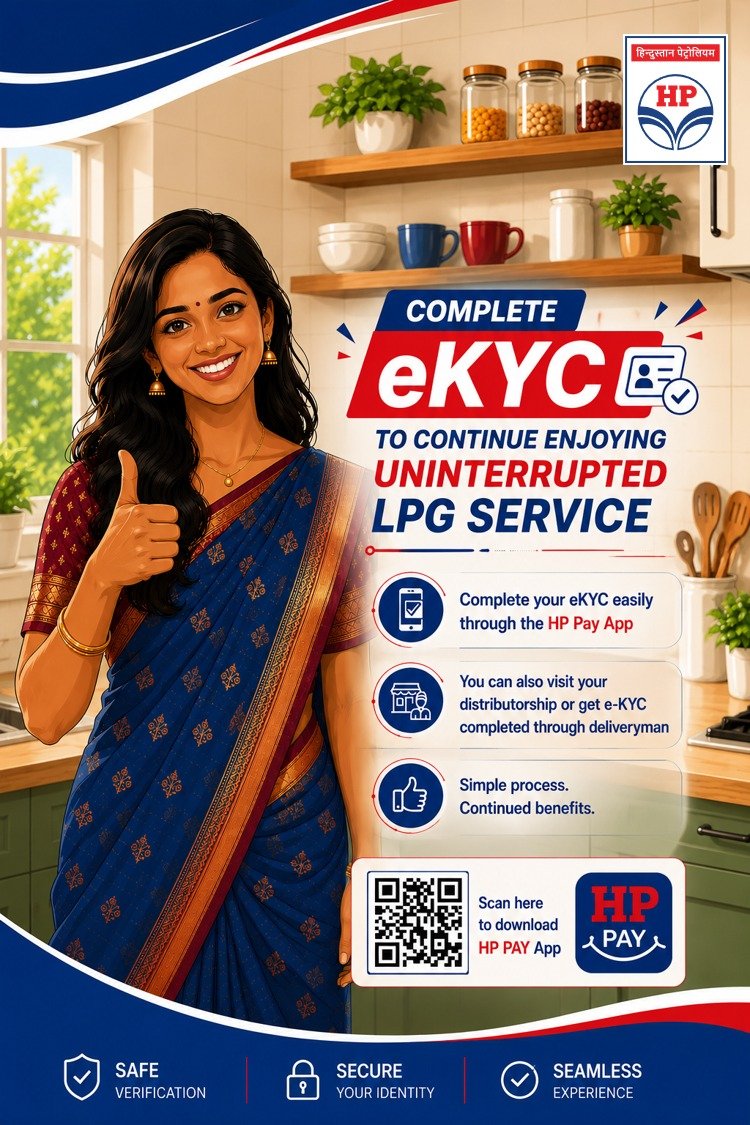 BlroHpcl's tweet photo. *Complete Your eKYC Today for Seamless LPG Services!* 🔥

Complete your Biometric Aadhaar Authentication (eKYC) through HP PAY in just a few minutes— *no need to visit your distributorship or stand in a queue.* 

@HPCL @HPGAS_HQO https://t.co/QUx9tre50x