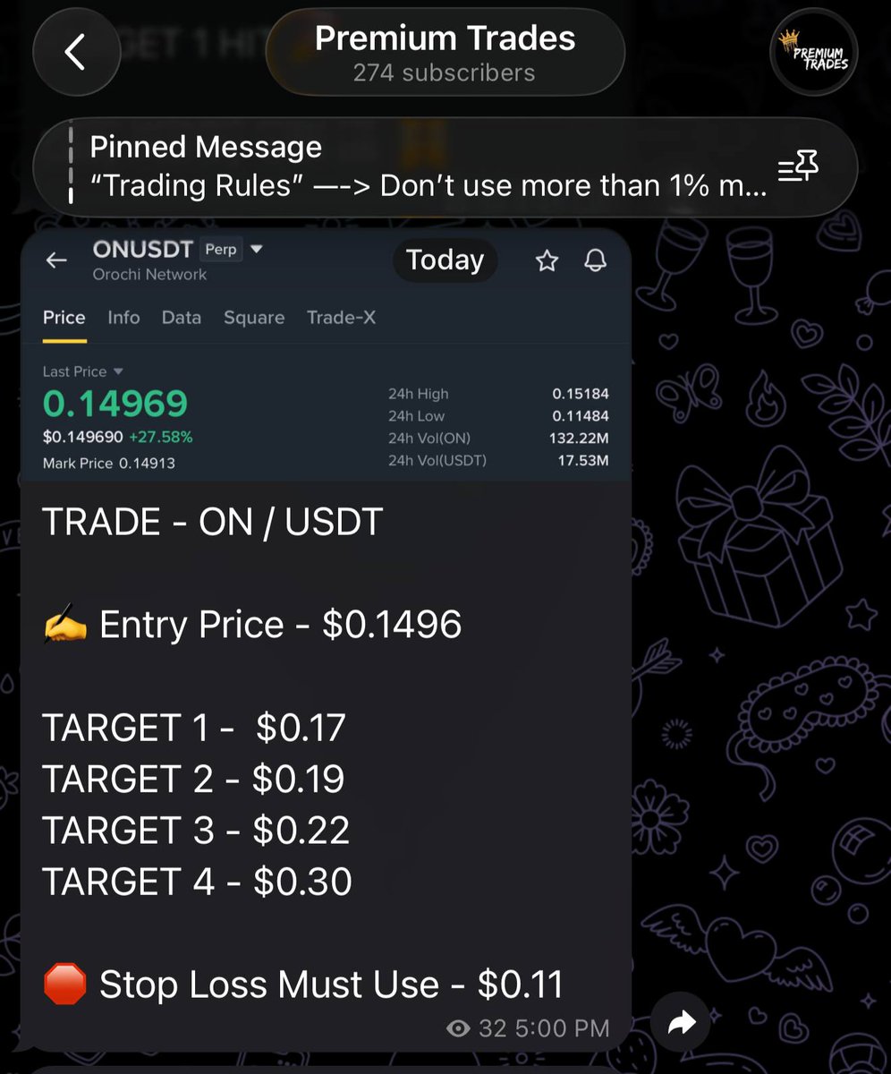 NinjaCallss's tweet photo. Trade - $ON / $USDT

TARGET 1 HIT 🚀

Easy #money with us  🤝 https://t.co/rM7F8DwUrM