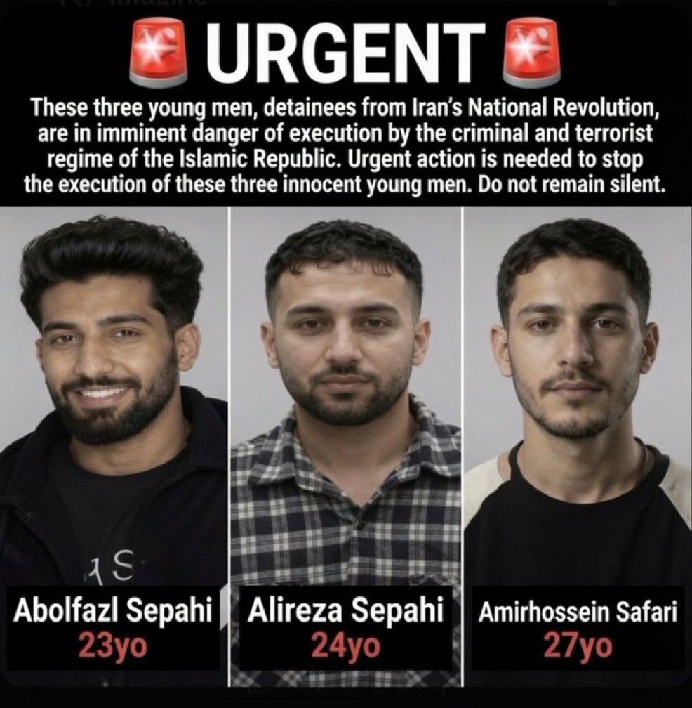 SanaELedene's tweet photo. This morning, Iran’s Islamic regime publicly executed three protesters in a square in Isfahan.
When residents gathered to try to stop the hangings, security forces opened fire and killed additional protesters. https://t.co/kFCWhnq6yV