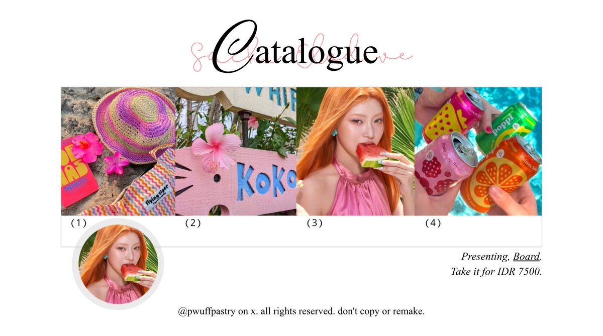 pwuffpastry's tweet photo. help repost? thank you! #bealanja ♡

kenalan yuk! sachi bawa anak baru namanya board. katalog ini moodboardnya ga harus summer kok. tolong dm baik-baik kalau ada kesamaan yaa :3

all model ufs. get ava jpng.

tag. layout kiiikiii jiyu haum kya leesol sui https://t.co/33Br8uoQEe