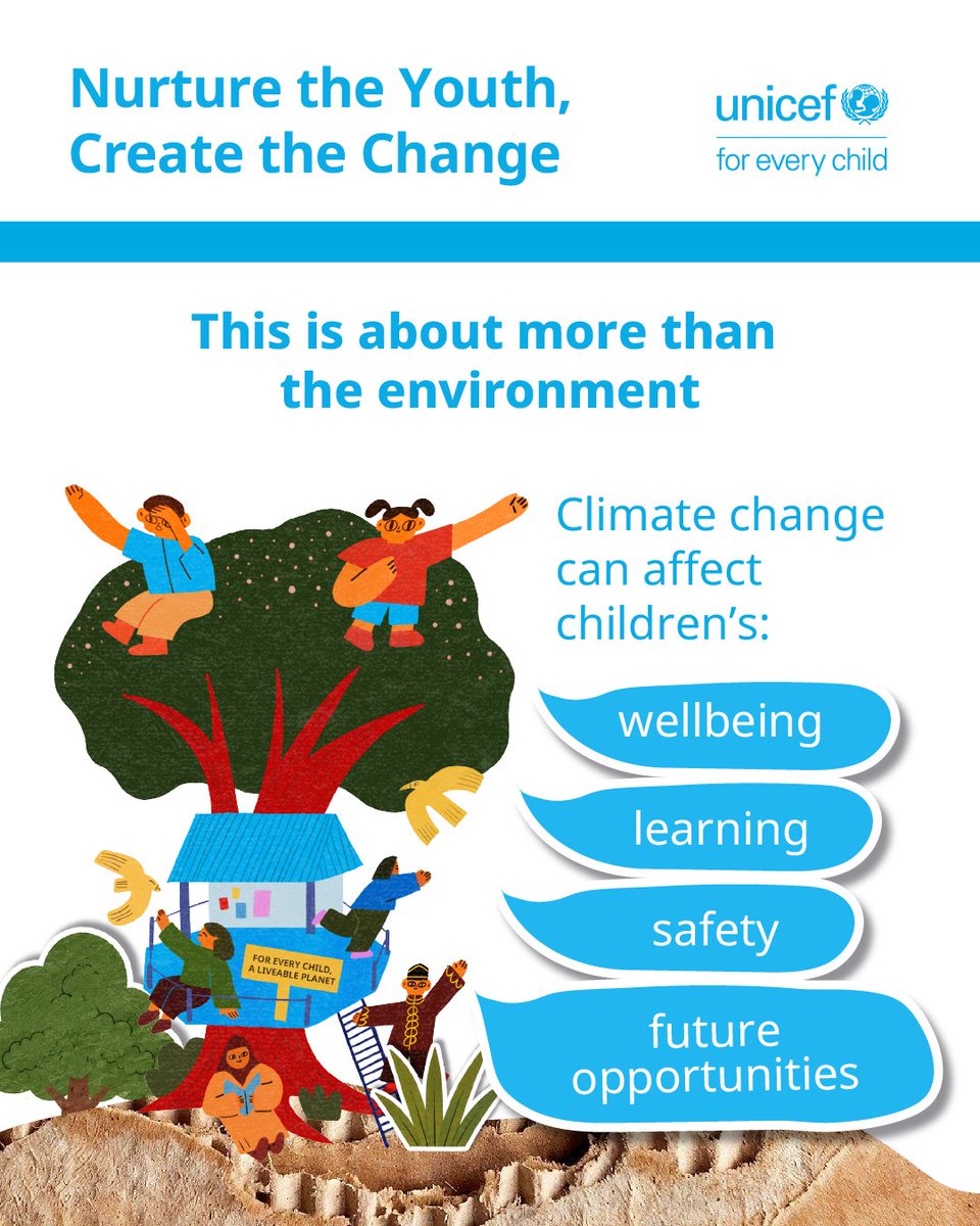 myUNICEF's tweet photo. 💙#JanjiKita is our promise to every child.

Climate change is already affecting young people's lives today. 

They need protection, stronger support systems and a meaningful voice in shaping solutions.

Read more:
🔹https://t.co/dRb40SJZee
🔹https://t.co/jsfD9Nb0SM https://t.co/x29tsWTw5x