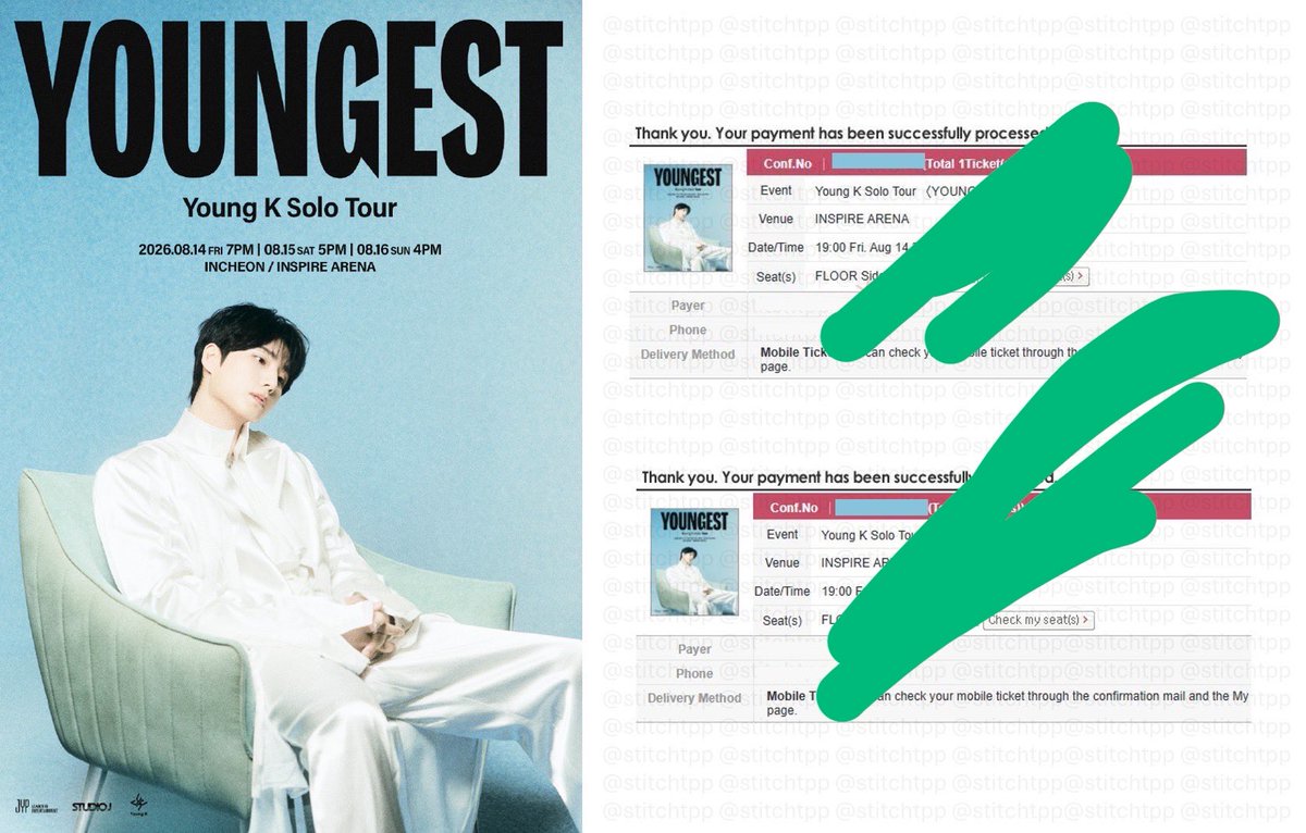HalinaMelim0's tweet photo. 🎫WTS
Young K Solo Tour &amp;lt;YOUNGEST> in INCHEON🇰🇷
🗓️14-16 August 2026
📍INSPIRE ARENA 

F1/2/3
Section 214/215

✅ Open for all tiers 
✅ International fans 📩

🔗 Korean global accs
💌Dm

#DAY6 
#YoungK
#YoungK_Solo_Tour_YOUNGEST https://t.co/DD0z8b1UO1
