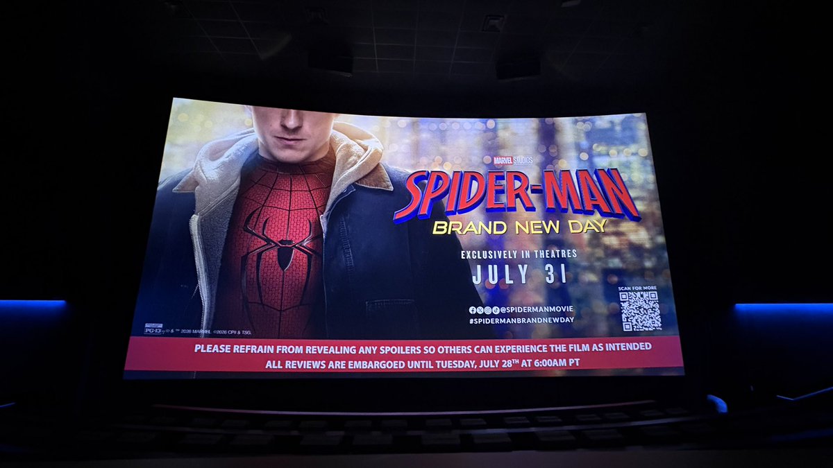 lucam8a's tweet photo. spider-man: brand new day: maybe the first time since 2004 that a live-action spider-man film was made with intention outside of profits. appreciated the humanistic touch destin daniel cretton brought to the material, and tom holland is at his absolute best. really dug this! https://t.co/hNWDVNnoRH