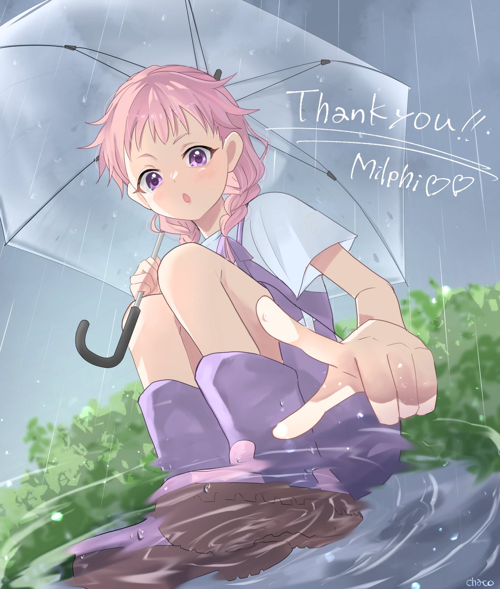 c0cha0's tweet photo. Skebありがとうございました☂️🩷
いつもより角度を意識してみたけど波紋が難しかった😂 https://t.co/sTYXe6yJDX
