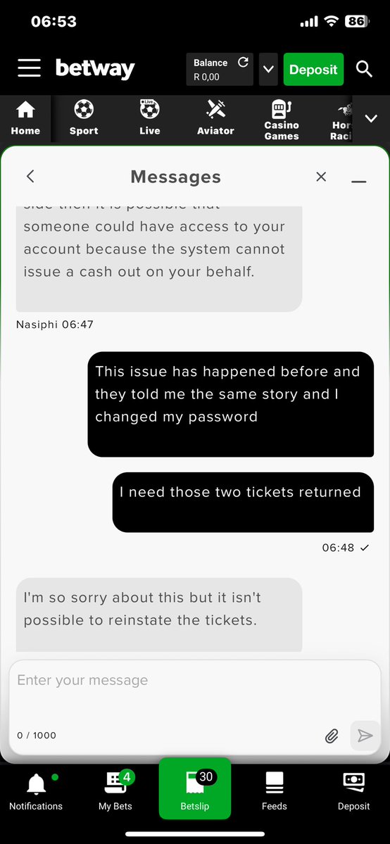 Jay94108916's tweet photo. @Betway_za you have to return my cashout that you closed overnight saying it was someone that logged into my account which nobody have access to my account. I woke up and my two big tickets were out and when I try to chat  they said someone logged into my account. I was scammed! https://t.co/GlfoYL1zK3