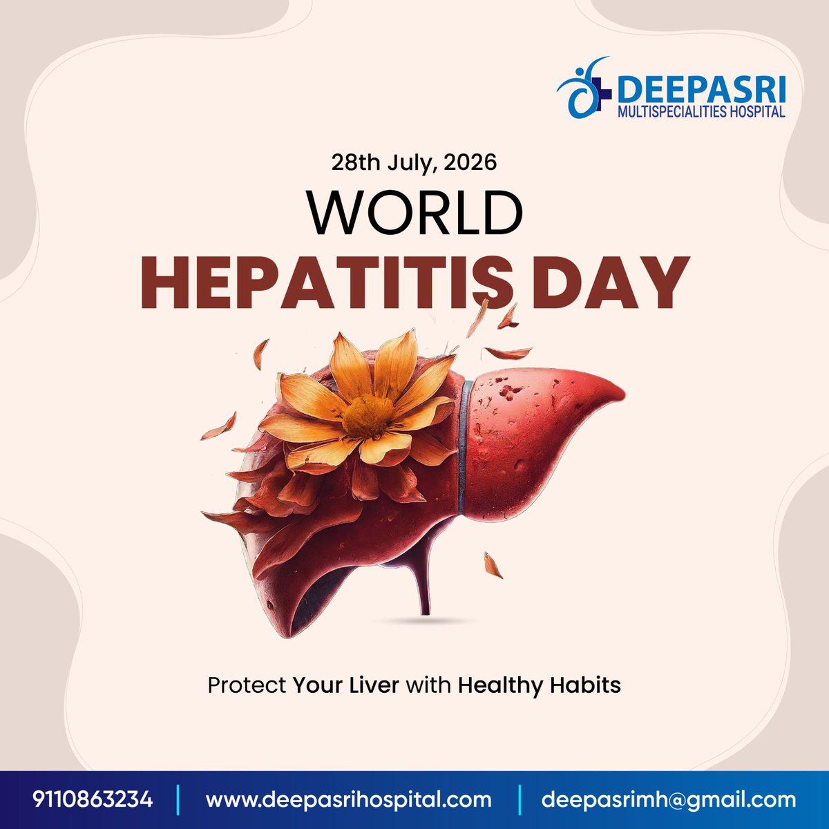 deeepasri's tweet photo. This World Hepatitis Day, remember that a healthy liver is the foundation of a healthy life. Protect yourself with vaccination, regular screening, safe practices, and timely medical care.

#WorldHepatitisDay  #deepasrimultispecialitieshospital #kothnurdinne #JPNagar #bangalore https://t.co/TSBocWE1TF