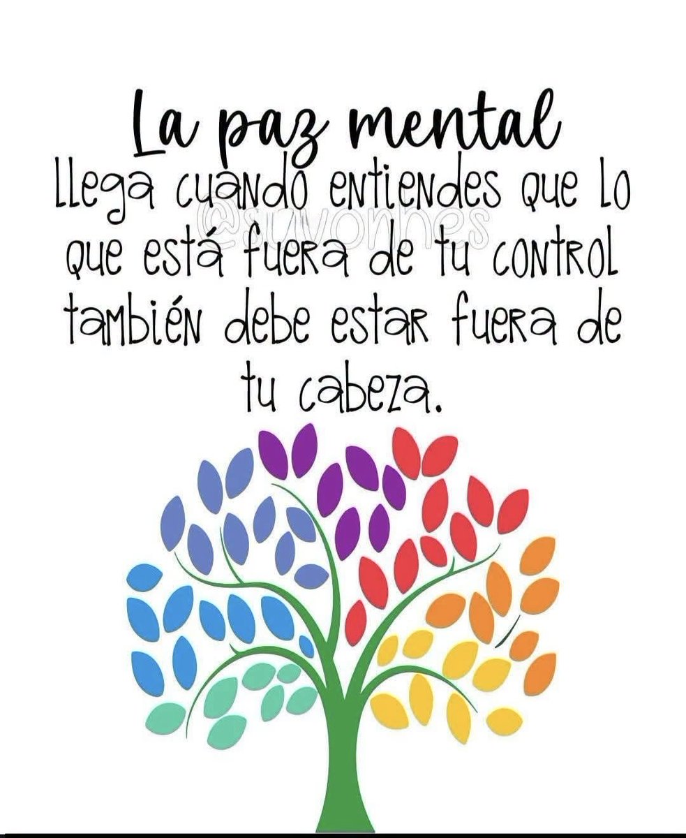 monicaroena's tweet photo. La paz mental llega cuando entiendes que lo que está fuera de tu control, también debe estar fuera de tu cabeza!😊 https://t.co/JEUnhiq9pV