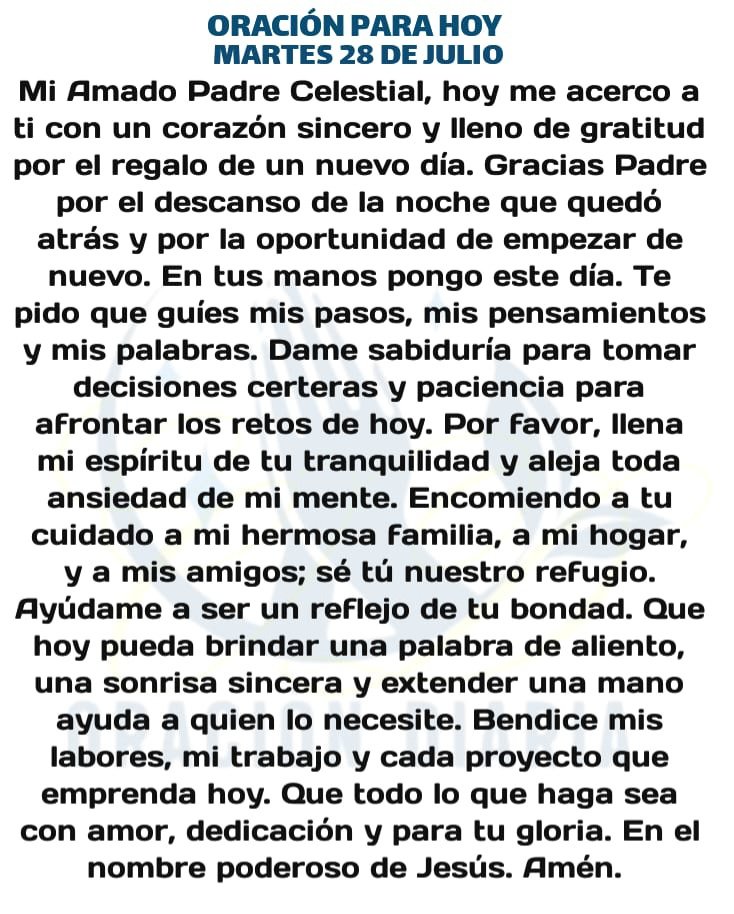 oracion_diaria's tweet photo. Oración Diaria para hoy Martes 28 de Julio de 2026 https://t.co/hySDNPxqPJ