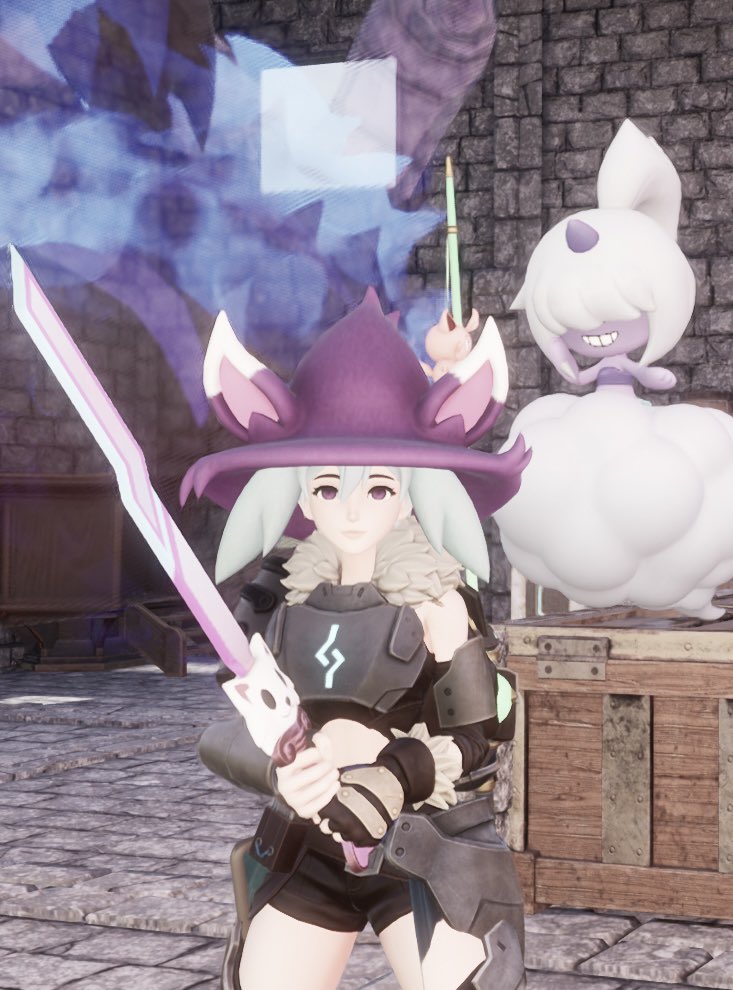 pinkchillet's tweet photo. me &amp; my gorg palworld team (i finally caught a quivern its the only flyj g mount ive wanted all game im so happy) https://t.co/Oc3BmzhrBQ