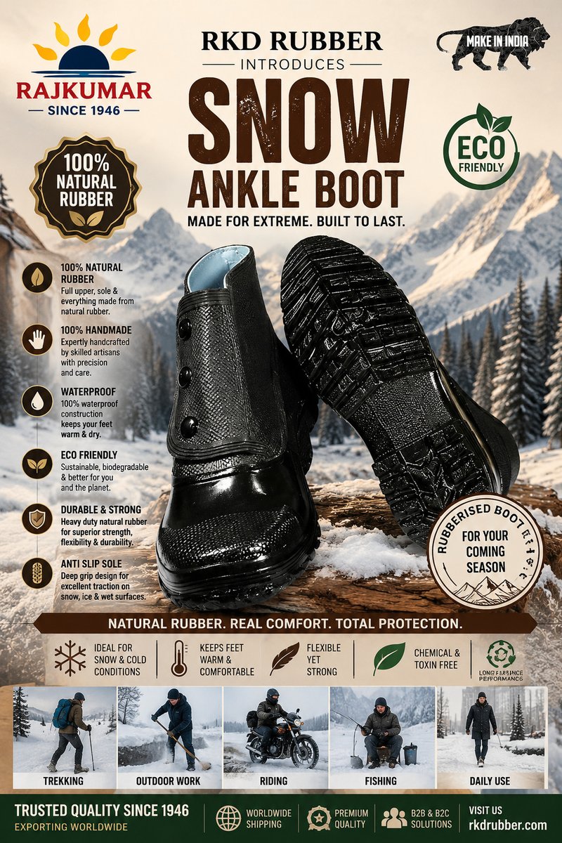 RKDRUBBER's tweet photo. At RKD Rubber, we combine decades of craftsmanship with premium natural rubber to create footwear that delivers safety, comfort, and durability. Trusted since 1946, we continue to provide eco-friendly, export-quality products for customers around the world. https://t.co/apbHYHQ3OU