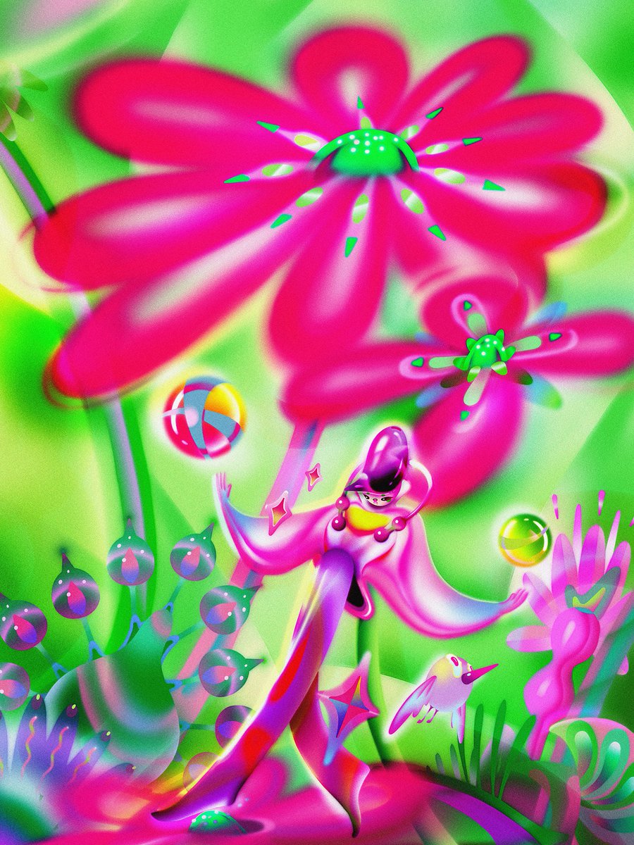 BerryLinArt's tweet photo. ✧ Awareness of the Stars ✧ · Digital Painting
In summer, nothing grows in a straight line.
It spreads — dense, diffuse, overflowing.
The beings that expand through invisible networks
gave me the impulse to create this ecological series.
Making these works feels like something growing out of me.That’s the curious, captivating part of summer～✨
