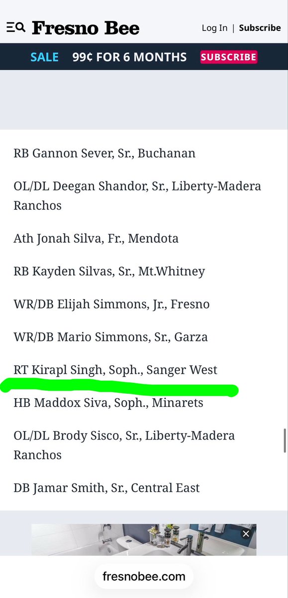 kirpal_559's tweet photo. Really appreciate @FresnoBeeSports for putting my name out there for the top players to watch in the Central Valley 🙏🏽🙏🏽🙏🏽@Rob_E_Light @SangerWestFB https://t.co/GjtkHdmFF2