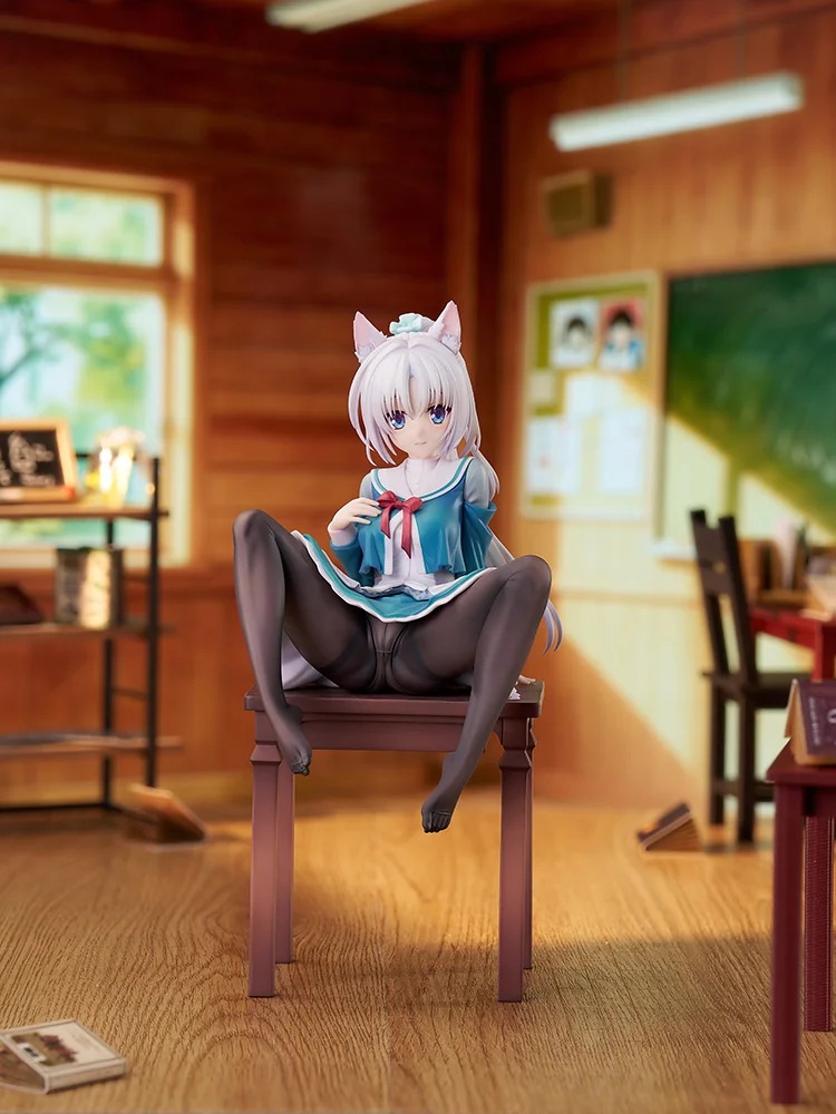 hobbywatch_jp's tweet photo. 恋愛ADV「千恋＊万花」より「朝武芳乃」が制服獣耳姿で1/7スケールフィギュア化！ ルミナスボックスから2027年9月発売　「獣耳なし」も表現できる差し替え髪パーツが付属 https://t.co/yHAFql4hGq https://t.co/ZgWADWP4Ee