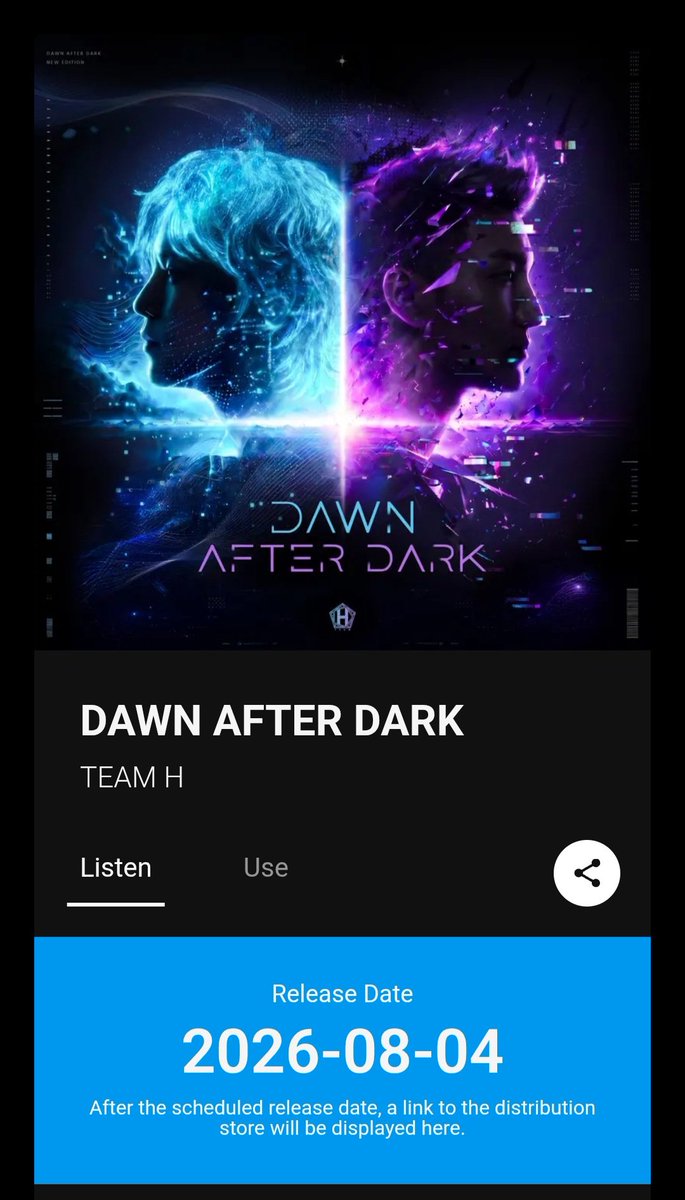 crij0804's tweet photo. 📀TEAM H NEW ALBUM
『DAWN AFTER DARK』

2026.08.04 00:00 (KST) 공개

상실을 넘어 다시 시작하는 여정을 담은 TEAM H의 새로운 이야기.
많은 관심과 사랑 부탁드립니다.

🔗
https://t.co/kyefhA3Mhk https://t.co/U3ERlZSMB5