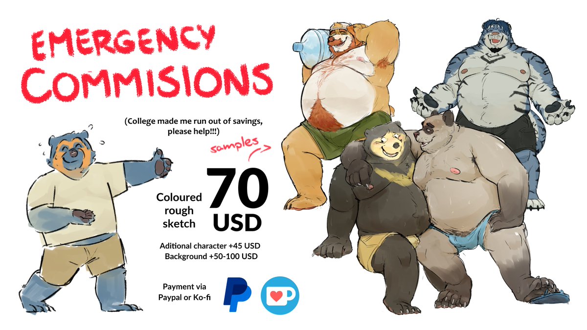 kuraipo's tweet photo. EMERGENCY C0MM|SSIONS
Hello! Please help me to save some money again!

College has drained all my savings and I need to find a way to pay this next semester. I'm opening a special price for now. If you're interested, please send a DM!

♻ RTs are really really appreciated ❤️‍🩹♻️ https://t.co/GyGHUacEHk