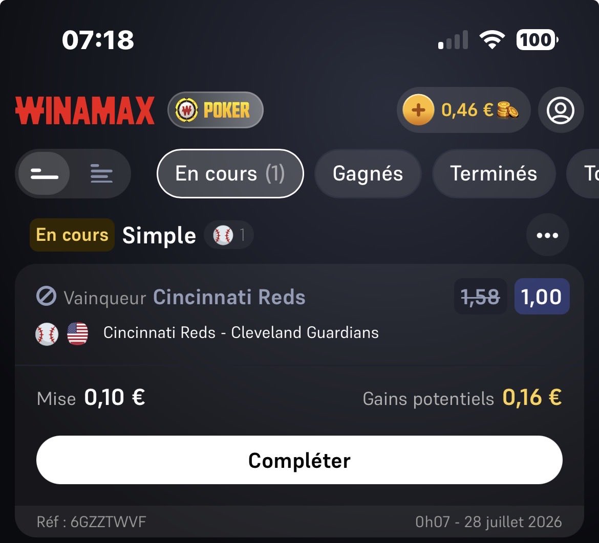 GoatY1816241's tweet photo. @WinamaxSport @WinamaxSport merci de rectifier le problème s’il vous plais https://t.co/sIslPsOF4Z