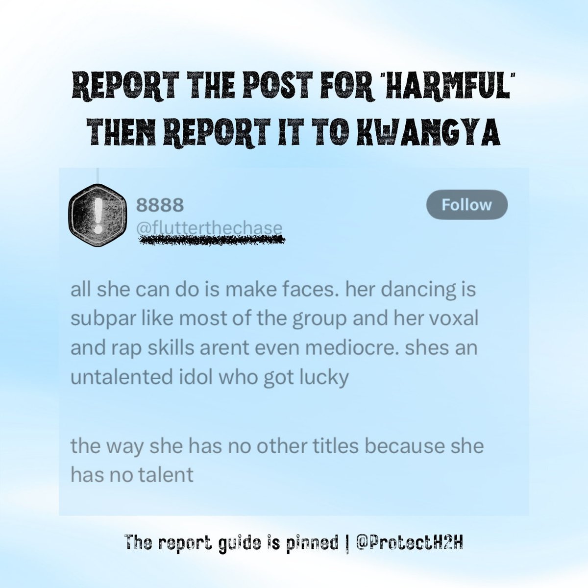 ProtectH2H's tweet photo. 🚨 Hachu, please REPØRT the post &amp; BLØCK the account 🔻

🚫 https://t.co/fa4NC6zI6k
🚫 https://t.co/XBJqoWMJsU
🚫 https://t.co/Bl9z4eX3w4
🚫 https://t.co/WyUaprTeRH https://t.co/A3FQZsmp1P