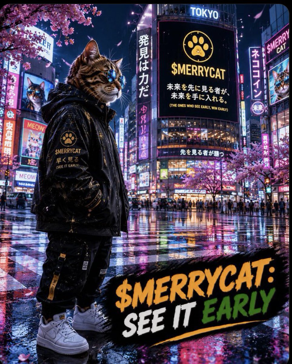 HorlamidV95297's tweet photo. Every new day is another chance to catch new opportunities, Life’s too short to be procrastinate and is too fun to miss $MERRYCAT, come for the vibes,stay for the gains and MERRY the opportunity of being early.
q8gxXxDi4NK6W4NAJkNjwn52DBUgFkK9MazVDMHpump
#Merrycat #Solana https://t.co/c6yDAQNmig