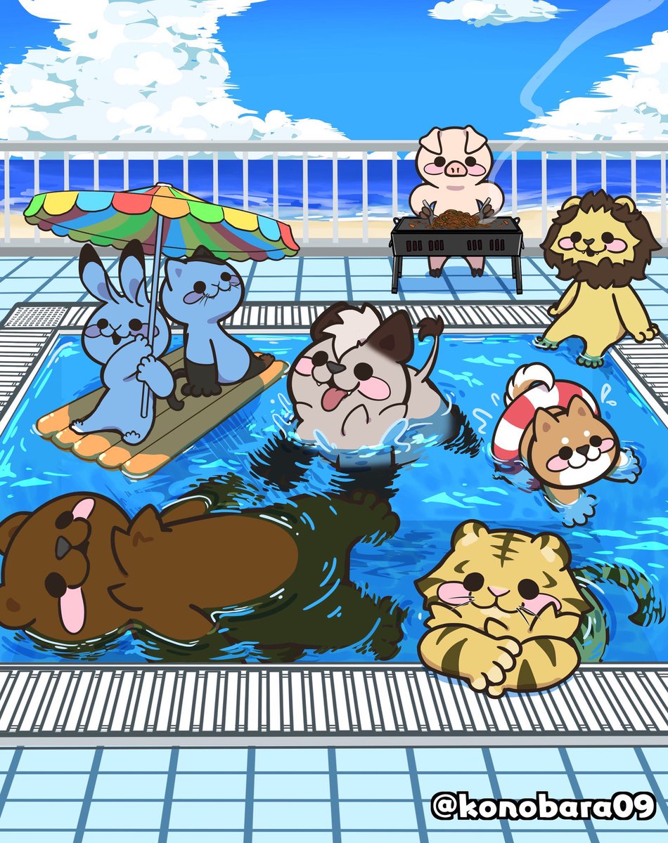 Konobara09's tweet photo. プールに行きたい!!!!!
°･🌊🐠・:*三(　ε:)✨*｡ﾟ⋆🫧
 #イラスト  #なつ  #かわいい https://t.co/JARp1HrswX