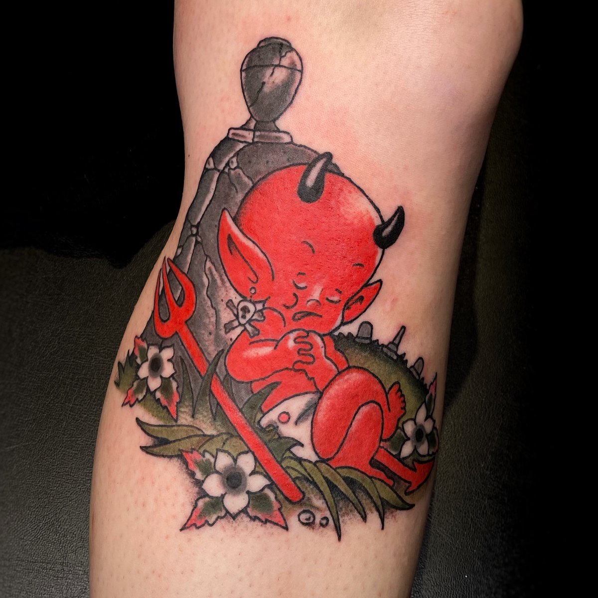JVP_CRTS's tweet photo. Meet me in the cemetery 
Hot stuff tattoo I made recently https://t.co/6lKLN5rkHR