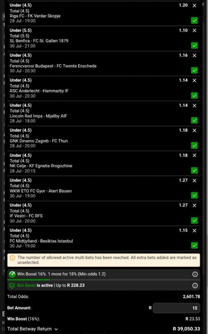 FreeBetway's tweet photo. 🇪🇺 UEFA Champions Leagues Games 🇪🇺

🪾 GOAL Drought ⚽

⚽ Under 4.5/5.5 Goals 🪾

📈  2600 Odds

✈️ 17:00 Kick 📴
📆 28-30 July

🏟️ 50 Games 

📝 BW65057790

🧘 Goodluck 🤞 https://t.co/yVDXhNaS1T