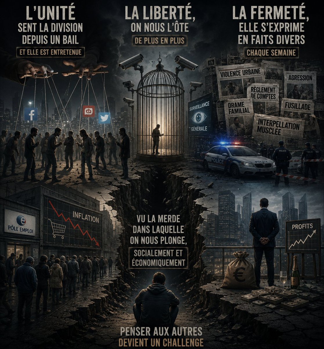 PittOyable's tweet photo. @EmmanuelMacron Avant de penser aux autres, je tente déjà de m'imaginer si je peux encore penser à demain ! https://t.co/lPMZVOFuFB