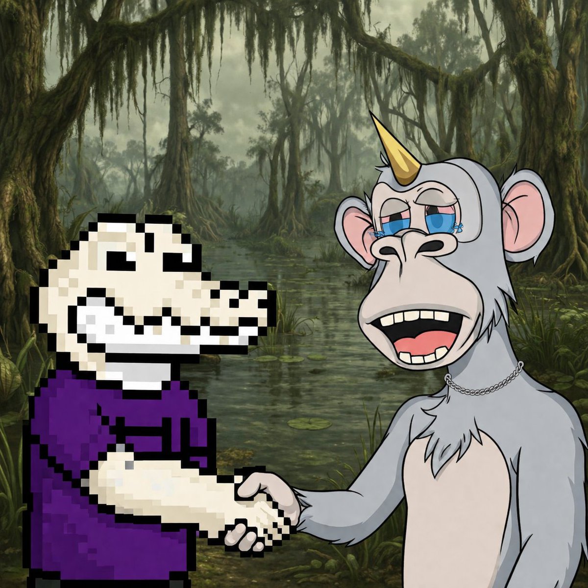 HashCrocs's tweet photo. GM Crocs ☕️ 

HashCrocs x @RogueApe is officially live! 🐊🤝🦧

To celebrate, two lucky HashCrocs EarlyCrocs minters will win a free RogueApe NFT.

Who’s eligible? Anyone who minted an EarlyCroc within the first 55 HashCrocs wallets is automatically entered into the giveaway raffle.

Join the @RogueApe community and grab your APE on SentX today. This partnership is only just getting started something big is brewing on the $HBAR ecosystem!

LFG🚀