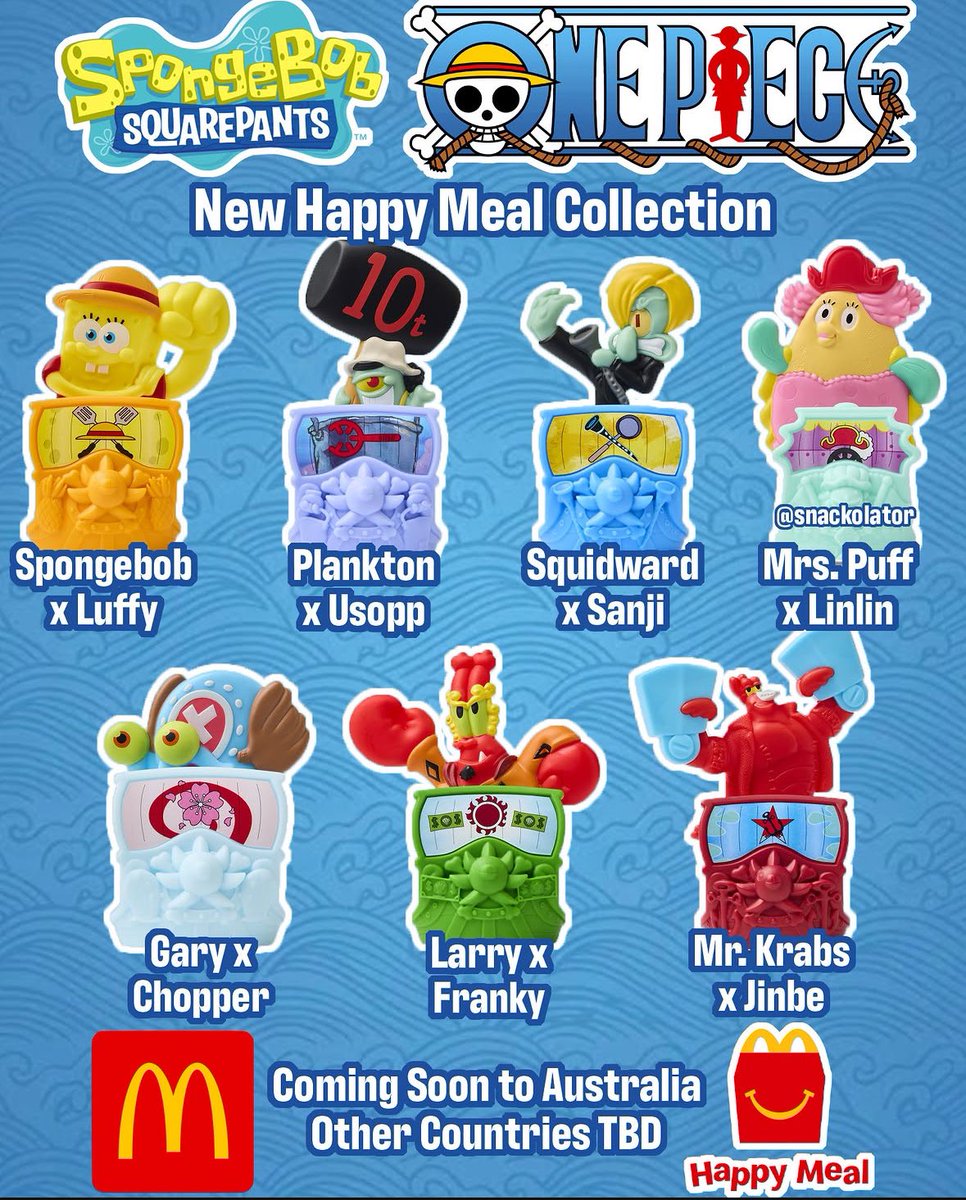 unonumero_56's tweet photo. McDonalds is doing an official SpongeBob X One Piece colab 😭 https://t.co/igZfKT6cxw