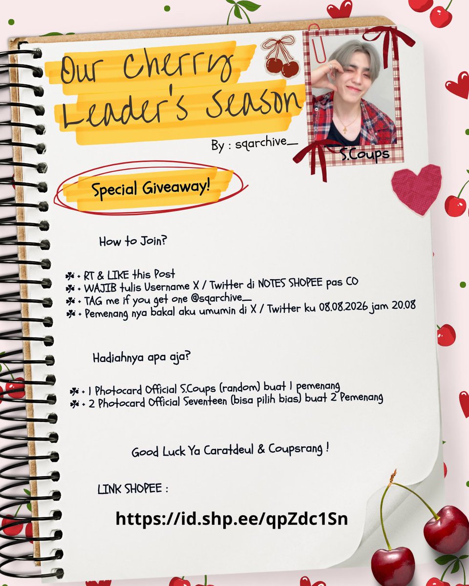 sqarchive_'s tweet photo. S.coups' Birthday Freebies😍

TnC :
- RT  &amp; like this post
- WAJIB cantumin usn X pas co di notes 🍊
- set on 10.958 (no rfnd)
- claim 08.08 at 15.00 wib (link: https://t.co/OAlR3qPfJt) 
- co > 1 pcs is ALLOWED
- tag me if you get one
- LIMITED STOCK
- for giveaway pls check pic https://t.co/otgvED5dO3