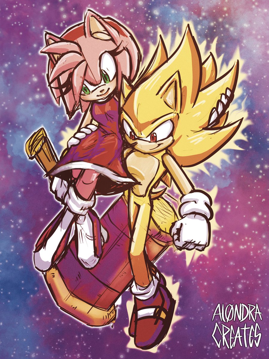AlondraGeronimo's tweet photo. Rkgk🩷🌟💛
Had the sudden most intense image and urge to draw Sonic Sonic &amp; Amy🙈💛🩷💛🩷💛🩷💛🩷✨
Heres the messy color sketch spawn of it✏️💫 
I love them very much🩷💛 https://t.co/8knRZl4Gjp