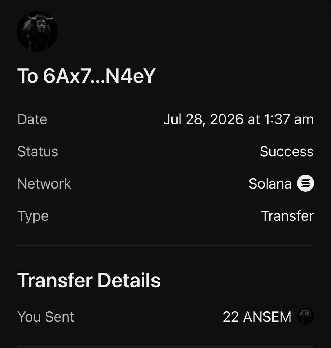 0xDekadente's tweet photo. Just sent you $ANSEM 

who's next? https://t.co/7z2DHSkI1C