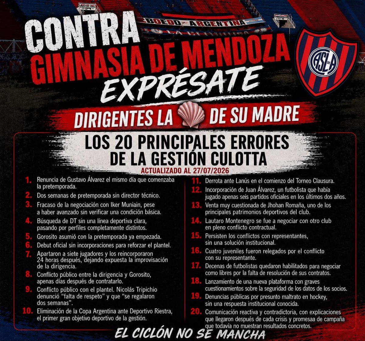 fanelli_la98007's tweet photo. CUERVOS MAÑANA EXPRESEMOSNOS CON NUESTTO DERECHO DE LIBRE EXPRESION EN LA CANCHA. #ELCLUBESDELOSSOCIOS. https://t.co/hNTX9QEXVZ