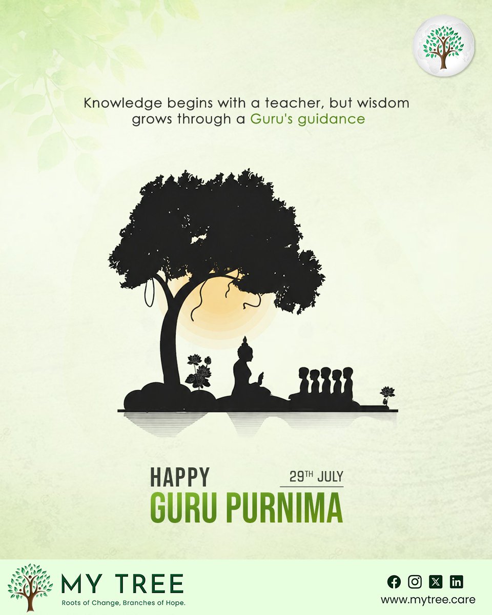 mytree70's tweet photo. On this auspicious occasion of Guru Purnima, MyTree Enviros extends heartfelt gratitude to every teacher, mentor, and guide who lights the path to knowledge and success.
Happy Guru Purnima! 🌿🙏

#GuruPurnima #MyTreeEnviros #CorporateSustainability #EnvironmentalResponsibility https://t.co/7sENai0Jv8
