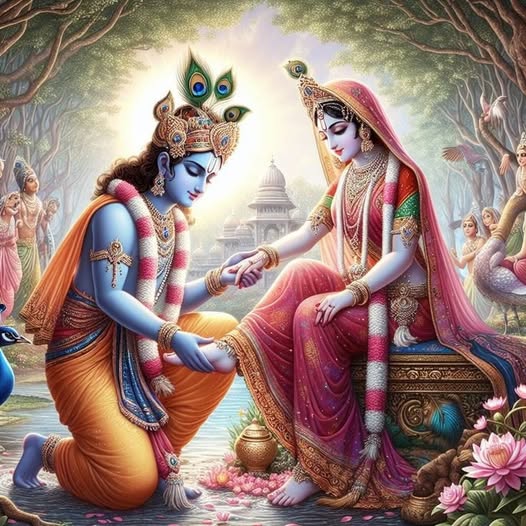 KrishnaDharma's tweet photo. People often ask why God is so 'narcissistic', wanting everyone to worship him.  But actually, he wants our love, not our adulation. And when you are  lost in that love he subordinates himself to you. https://t.co/9OGsttfLFh