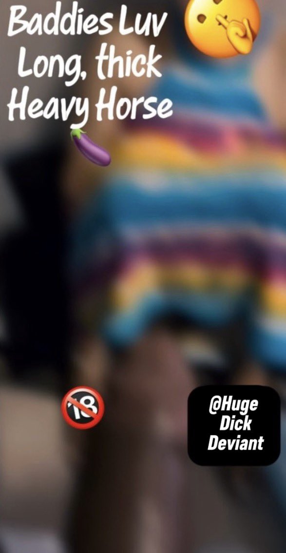 Hugedickdeviant's tweet photo. Full view of my pfp.
Huge, thick horse🍆 hang off everything. Big mf so hvy the weight jus make me swoll asf. I don’t even notice until I precum all in my shorts 🤦🏽‍♂️ 
This lil 🐱 was so wet she the reason 4 my header😆🥴
Told her I’ll only pull out if she ask nice &amp; spit on it https://t.co/uRBVqIY3OB