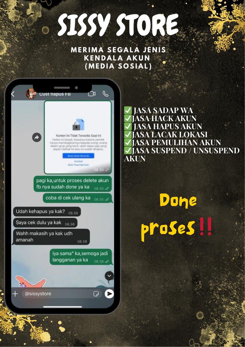 pergavangan's tweet photo. LAYANAN JASA PEMULIHAN AKUN SOSMED ❗️

>JASA LACAK HP HILANG BY NO HP
>JASA HAPUS AKUN 
>JASA PEMULIHAN &amp; BALIKIN AKUN 
>JASA LACAK LOKASI
>JASA SADAP WA
>JASA HACK/PEMULIHAN AKUN (EMAIL,IG,WA,TWITER/X, FB,LINE,TIKTOK)

konsultasi wa Di Bio Profil Yah https://t.co/jFVVl3b5uW
