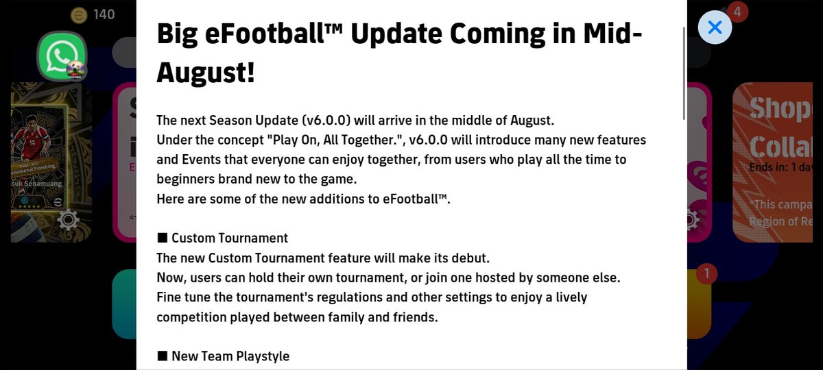 Crownfit06's tweet photo. 🚨 BREAKING #efootball season update is coming in mid August as confirmed by the KONAMI Inc. Watch out for the big update it'll be massive #efootball https://t.co/WrI1flq0JT